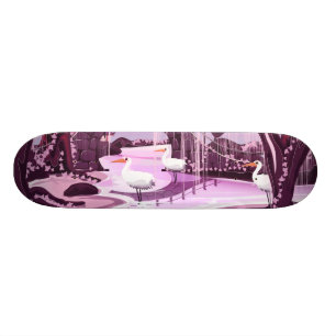 Kraniche im koreanischen Garten Skateboard