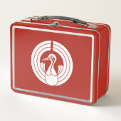 Kranicher Noshi-Kreis Metall Brotdose (Vorderseite)