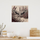 Kranichflügel-Schilf-Kunstposter Poster (Küche)