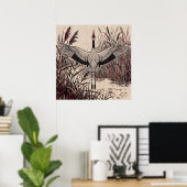 Kranichflügel-Schilf-Kunstposter Poster (Heimbüro)