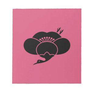 Kranichförmige Ume-Blüte Notizblock