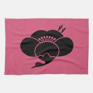 Kranichförmige Umeblüte Geschirrtuch