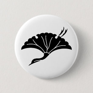 Kranichförmiges Ginkoblatt Button