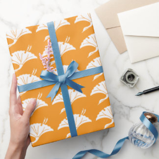 Kranichförmiges Ginkoblatt Geschenkpapier