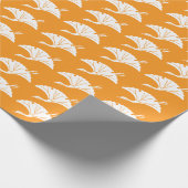 Kranichförmiges Ginkoblatt Geschenkpapier (Ecke)