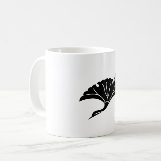 Kranichförmiges Ginkoblatt Kaffeetasse (Vorderseite Links)