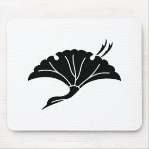 Kranichförmiges Ginkoblatt Mousepad