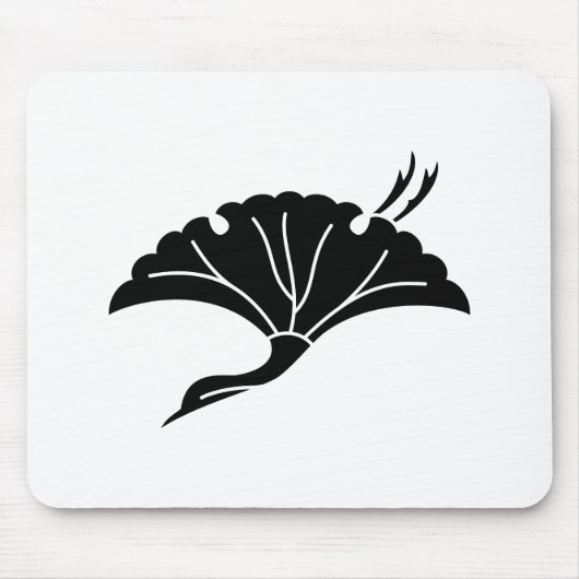 Kranichförmiges Ginkoblatt Mousepad (Vorne)