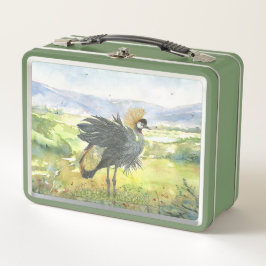 Kranichkranich, handgemalt metall brotdose