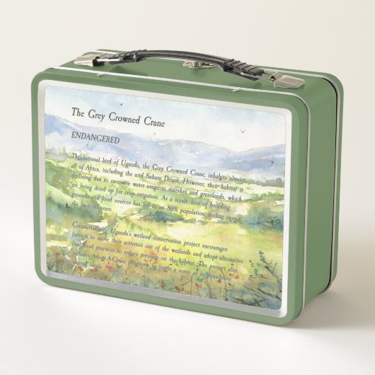 Kranichkranich, handgemalt metall brotdose (Rückseite)