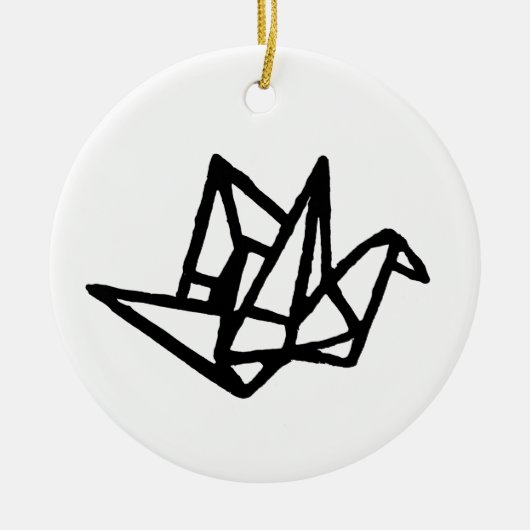 Kranichkranich Keramik Ornament (Vorne)