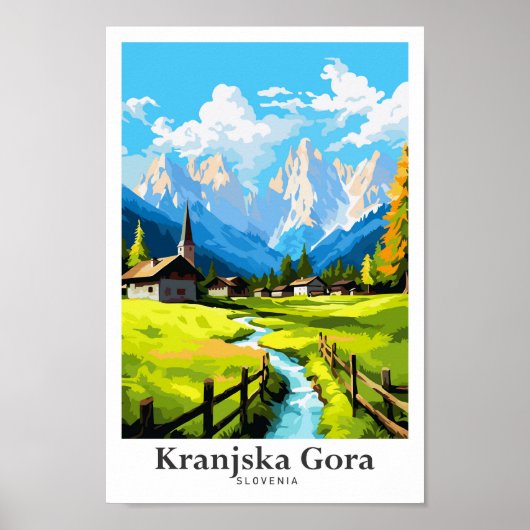 Kranjska Gora Slovenien Travel Potrait Illustratio Poster (Vorne)