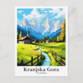 Kranjska Gora Slovenien Travel Potrait Illustratio Postkarte (Vorderseite)
