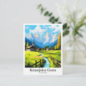 Kranjska Gora Slovenien Travel Potrait Illustratio Postkarte (Stehend Vorderseite)