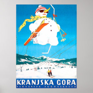 Kranjska Gora, Slowenien, Jugoslawien, Vintag Poster