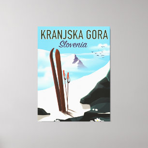 Kranjska Gora Slowenien Skiplakat Leinwanddruck
