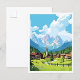 Kranjska Gora Slowenien - Vintage Darstellung Postkarte