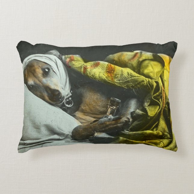 Krank als Hund Vintag Greyhound Dekokissen (Vorderseite)