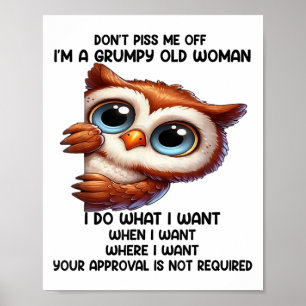 Kränk mich nicht, ich bin eine mürrische alte Frau Poster