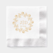 Kranke der Rose 2 Einmaliges Hochzeitmongramm CO2 Servietten Mit Folie (Vorderseite)