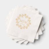 Kranke der Rose Zwei erste Hochzeitmonogramm CO Servietten Mit Folie (Insitu (Gestapelt))