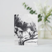 Kranke Frau im Bett, vielleicht Saskia Postkarte (Stehend Vorderseite)