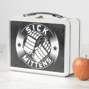 Kranke Handschuhe Hockey-Slang Lunch-Dose Metall Lunch Box
