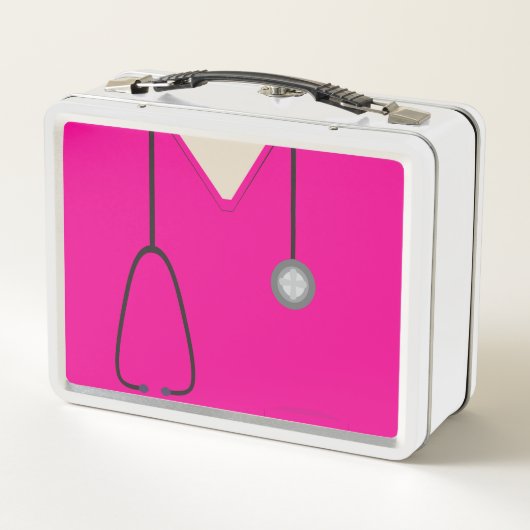 Kranke medizinische Untersuchung der Krankenschwes Metall Brotdose (Rückseite)