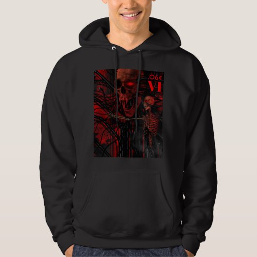 Kranke Richtung VI - Cyberpunk-Vampirs-Schädel - Hoodie (Vorderseite)