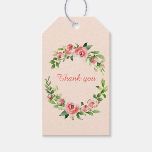 Kranke Rose Danke, Geschenkmarke Geschenkanhänger (Vorderseite)