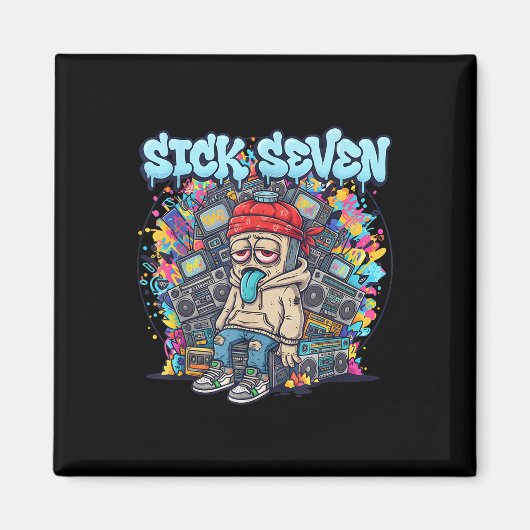 Kranke Sieben 67 Graffiti-Meme Sechs Sieben Spaß S Magnet (Vorne)
