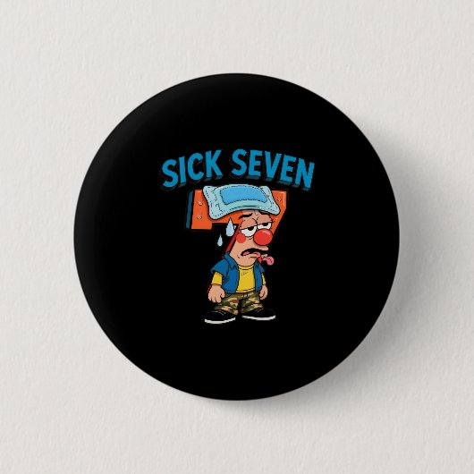 Kranke Sieben Lustiges Meme 67 Sechs Sieben Hallow Button (Vorderseite)