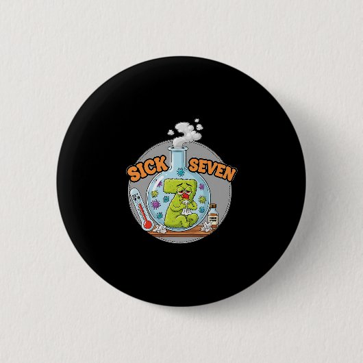 Kranke Sieben Lustiges Meme 67 Sechs Sieben Wortsp Button (Vorderseite)