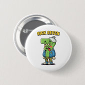 Kranke Sieben Lustiges Meme Trending 6 7 Halloween Button (Vorne & Hinten)