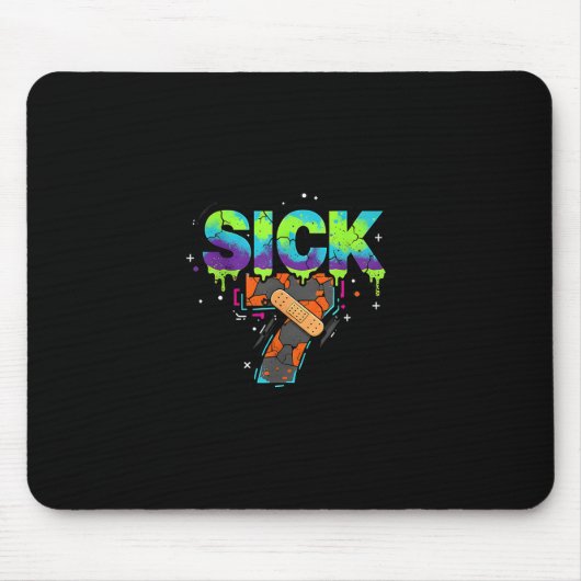Kranke Sieben Meme Graffiti Tropf Spaß Wortspiel Mousepad (Vorne)