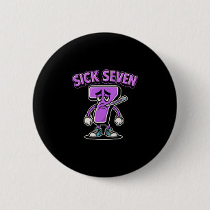 Kranke Sieben Meme T-Shirt Sechs Sieben Lustiger W Button