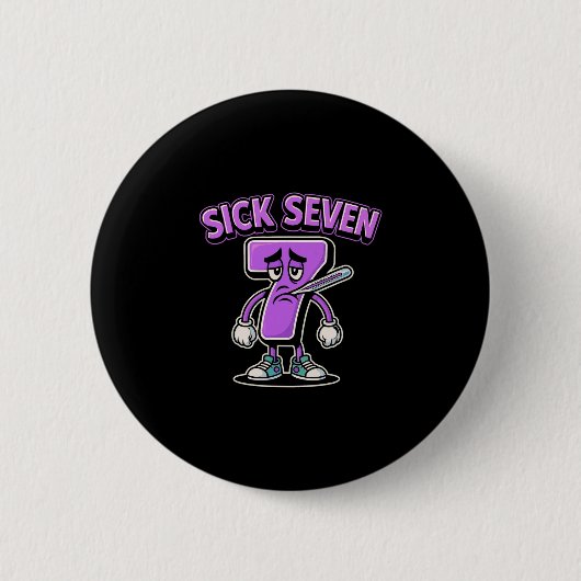Kranke Sieben Meme T-Shirt Sechs Sieben Lustiger W Button (Vorderseite)