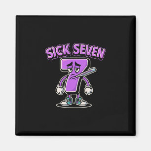 Kranke Sieben Meme T-Shirt Sechs Sieben Lustiger W Magnet