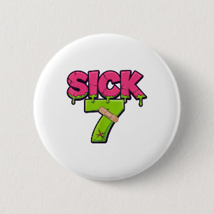 Kranke Sieben Meme T-Shirt Sechs Sieben Spaß Worts Button