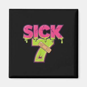 Kranke Sieben Meme T-Shirt Sechs Sieben Spaß Worts Magnet