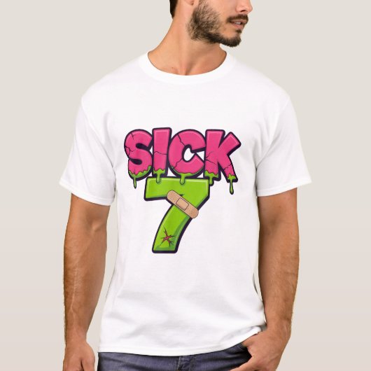 Kranke Sieben Meme Tee Sechs Sieben Lustiger Wortw (Vorderseite)
