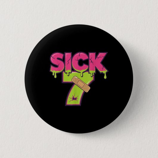Kranke Sieben Meme Tee Sechs Sieben Lustiger Wortw Button (Vorderseite)