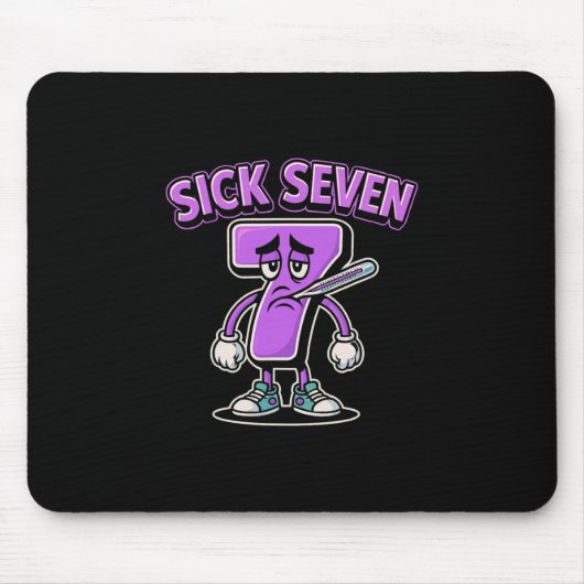 Kranke Sieben Meme Tee Sechs Sieben Lustiger Wortw Mousepad (Vorne)