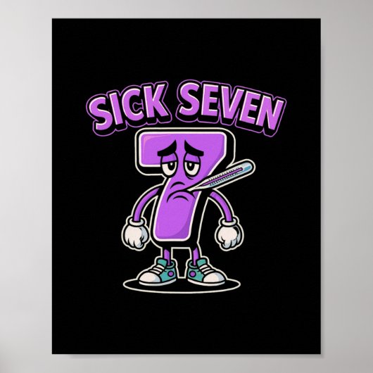 Kranke Sieben Meme Tee Sechs Sieben Lustiger Wortw Poster (Vorne)