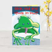 kranke traurige Frosch, Sick, traurig und stecken Karte (Gelbe Blume)