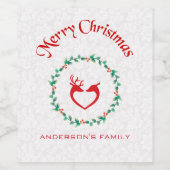 Kranke und Hirsche Weinetikett (Einzelnes Label)