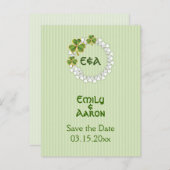 Kranke und Initialen Hochzeit speichern das Datum Ankündigungspostkarte (Vorne/Hinten)