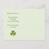 Kranke und Initialen Hochzeit speichern das Datum Ankündigungspostkarte (Rückseite)