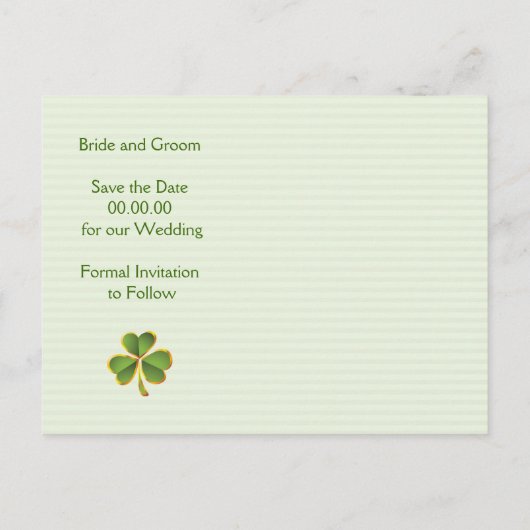 Kranke und Initialen Hochzeit speichern das Datum Ankündigungspostkarte (Rückseite)