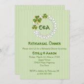 Kranke und Initialen Hochzeitsessen Probe Einladung (Vorne/Hinten)